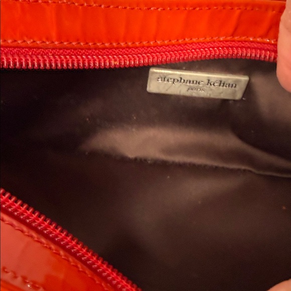Vintage Stephane Kelian Paris orange red braided rope strap patent leather bag - Picture 9 of 10
